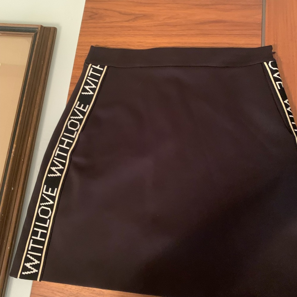 MAGE, mini Aline skirt, soft, lined, with love writing on side